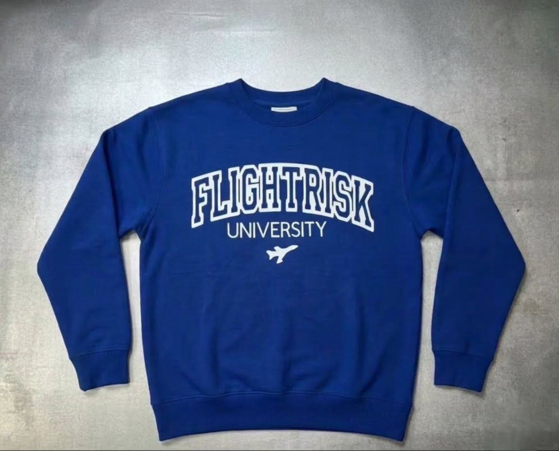 FlightRisk University Royal Blue/White Crew Neck Sweater