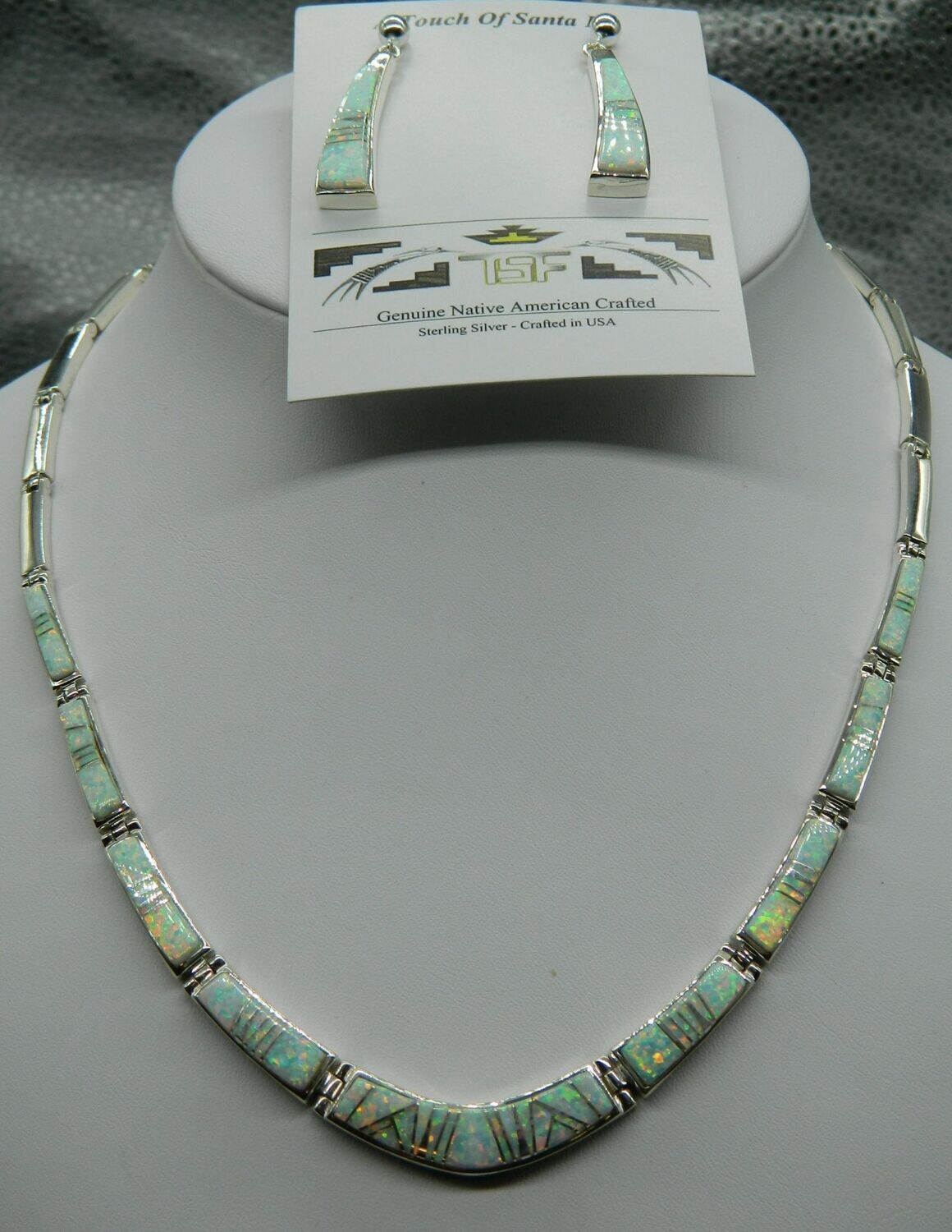 Apache-B Inlaid Opal Nck/E Set