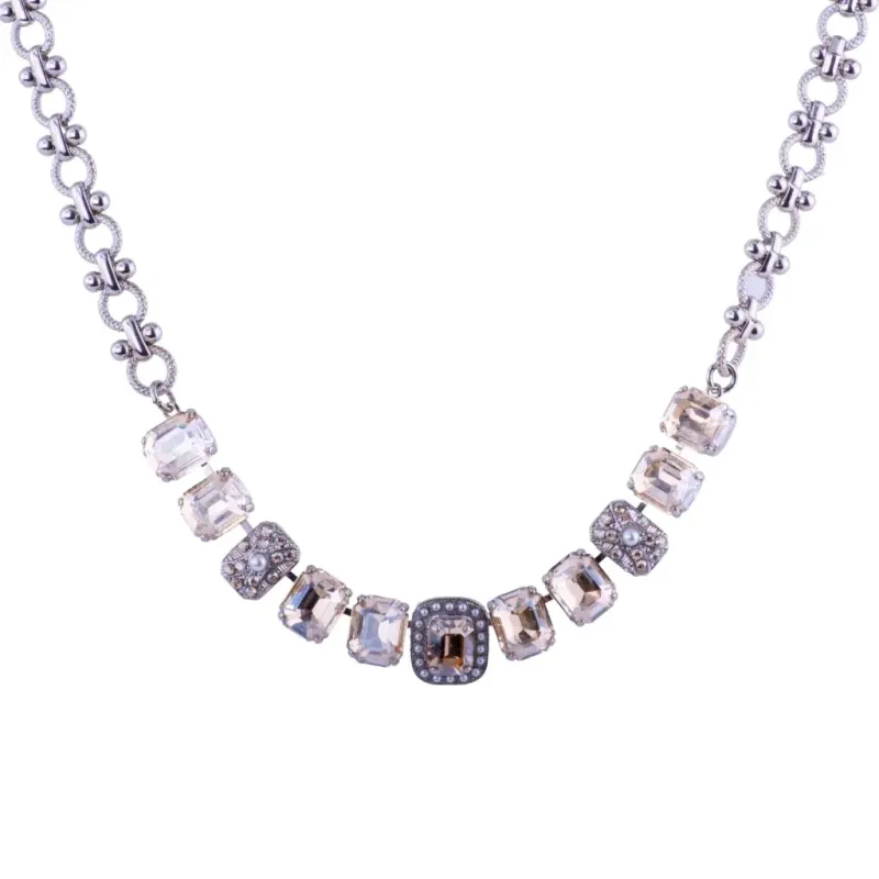 Large Emerald Necklace with Chain-Link