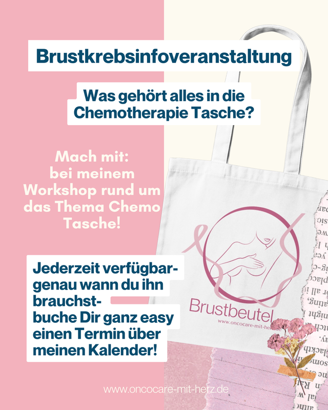 online Brustkrebsinfosveranstaltung und Miniworkshop: Was gehört in die Chemotherapie Tasche?