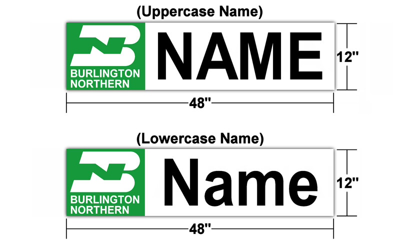 Burlington Northern Station Sign 48&quot; x 12&quot; (Customizable)
