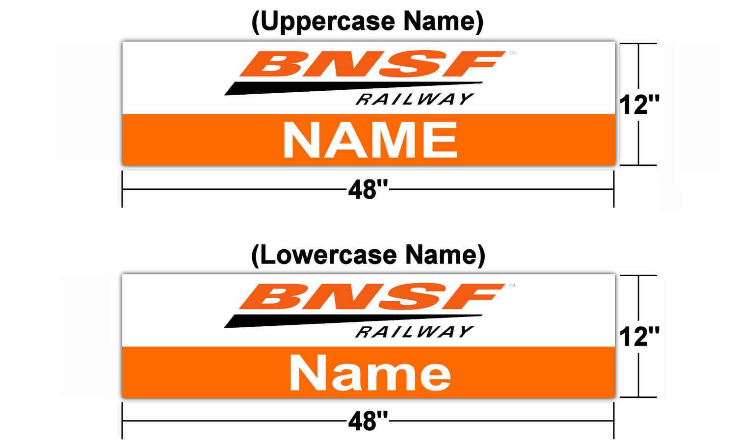 BNSF Version 1 Station Sign 48&quot; x 12&quot; (Customizable)
