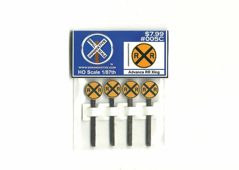 RR Crossing Advance Warning (4 Pack), Please Select Type Of Pole: #005C - Stained Wood Poles