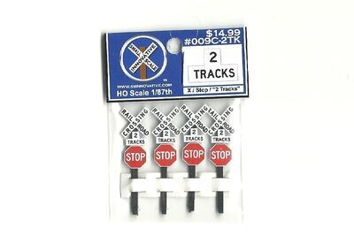 Crossbuck W/Stop &quot;2 Tracks&quot; (4 Pack)