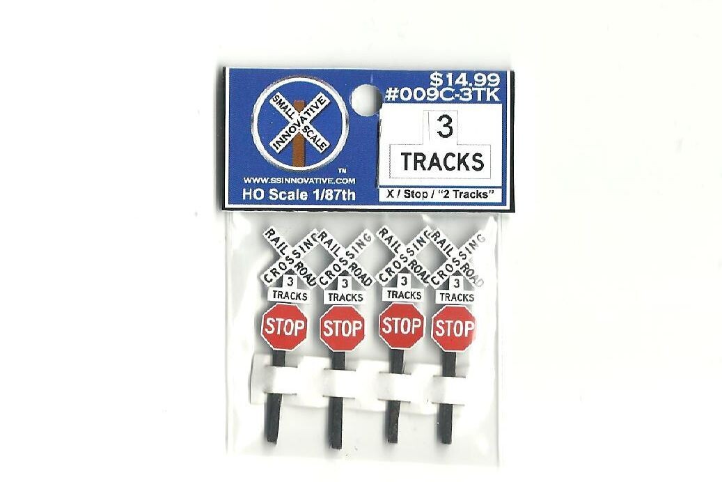 Crossbuck W/Stop &quot;3 Tracks&quot; (4 Pack)