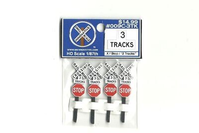 Crossbuck W/Stop &quot;3 Tracks&quot; (4 Pack)