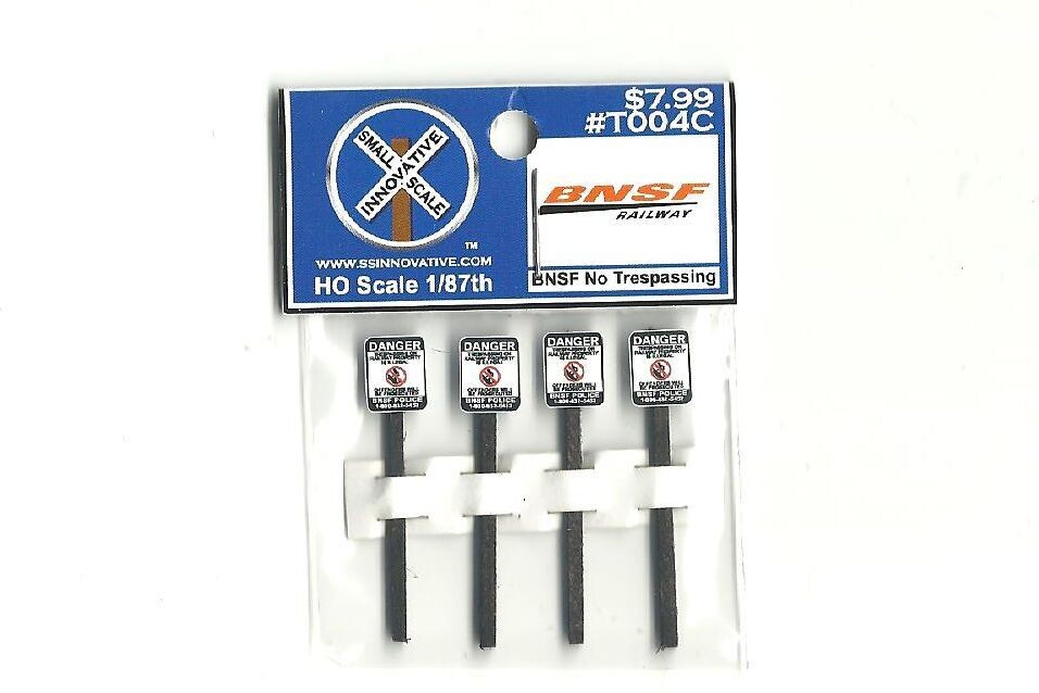 BNSF No Trespassing (4 Pack), Please Select Type Of Pole: #T004C - Stained Wood Poles