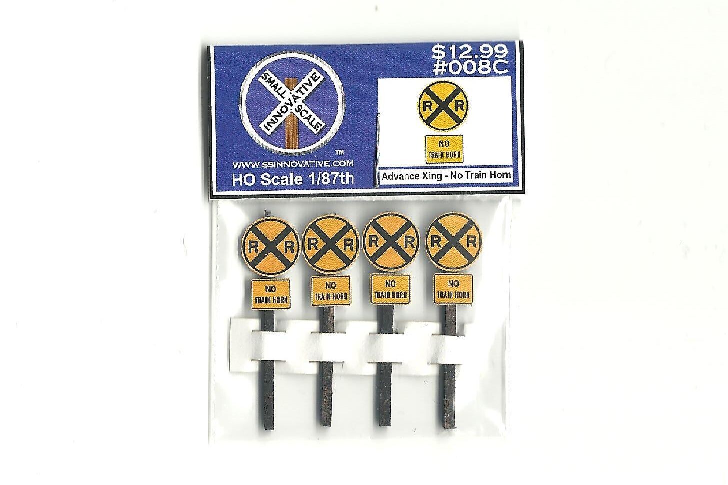 Advance RR Xing - No Train Horn (4 Pack), Please Select Type Of Pole: #008C - Stained Wood Poles