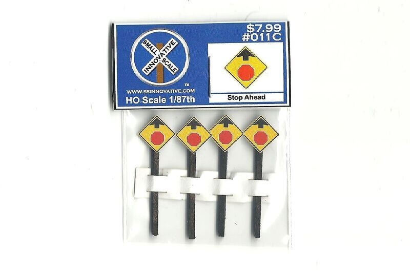 Stop Ahead (4 Pack), Please Select Type Of Pole: #011C - Stained Wood Poles