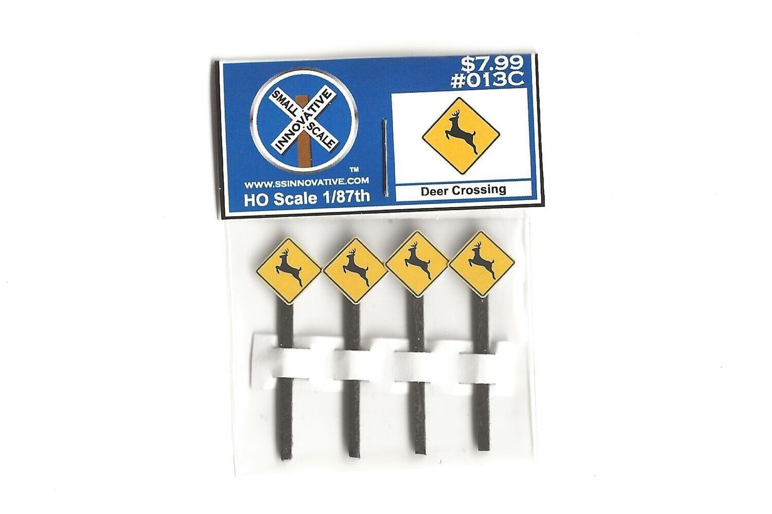 Deer Crossing (4 Pack), Please Select Type Of Pole: #013C - Stained Wood Poles