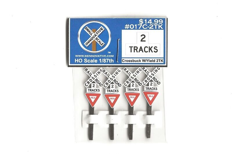 Crossbuck W/Yield &quot;2 Tracks&quot; (4 Pack)