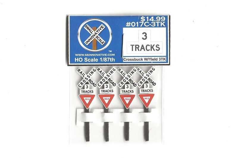 Crossbuck W/Yield &quot;3 Tracks&quot; (4 Pack)