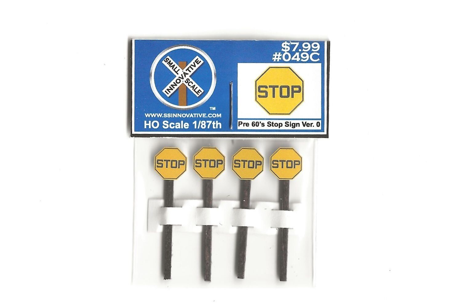 Pre 1960&#39;s Stop Sign Version 0 (4 Pack), Please Select Type Of Pole: #049C - Stained Wood Poles