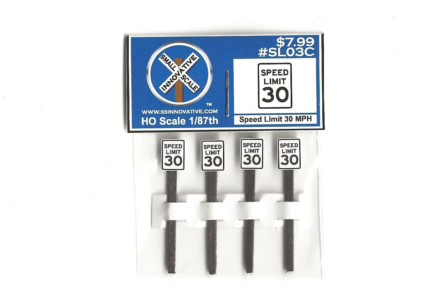 Speed Limit 30 MPH (4 Pack), Please Select Type Of Pole: #SL03C - Stained Wood Poles