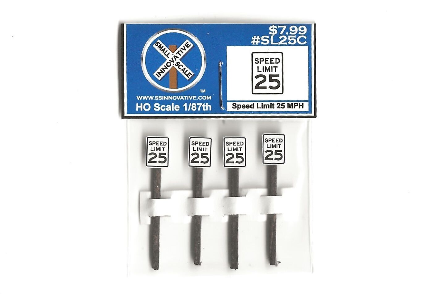 Speed Limit 25 MPH (4 Pack), Please Select Type Of Pole: #SL25C - Stained Wood Poles