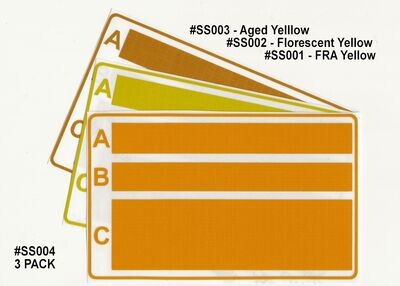 FRA 224 Safety Stripe - Bulk Pack - FRA Yellow, Florescent Yellow, Aged Yellow