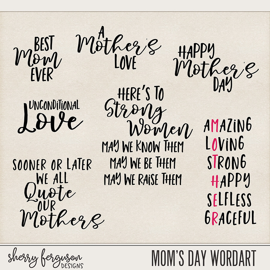 Mom's Day Wordart