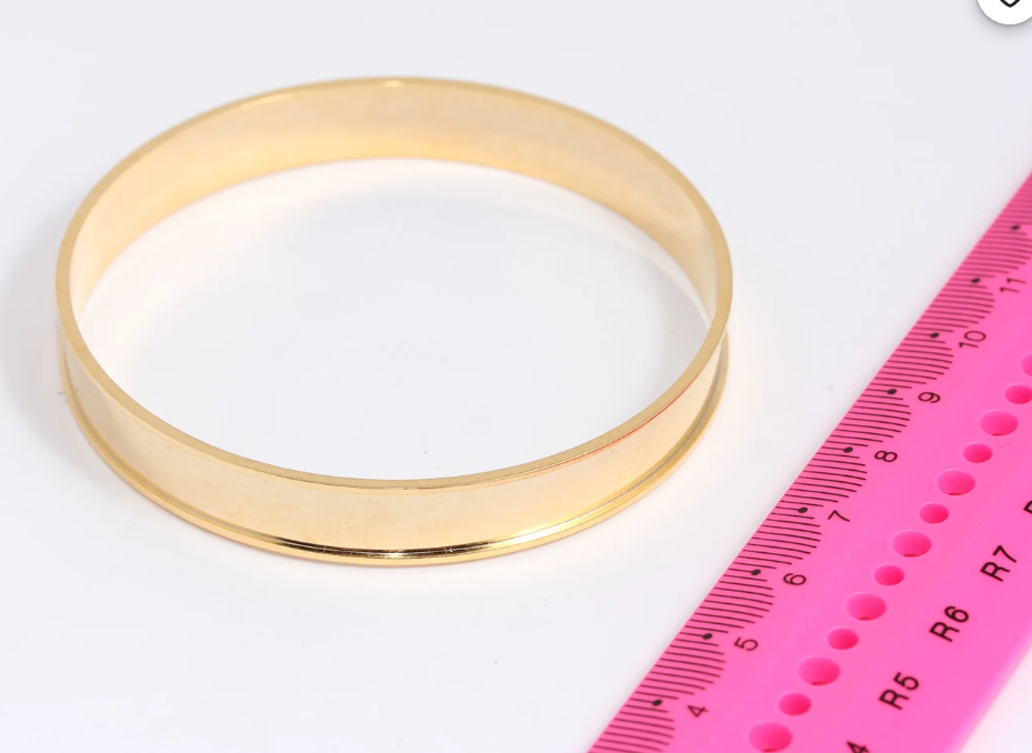 Princess 8mm 24k Shiny Gold Plated Bangle