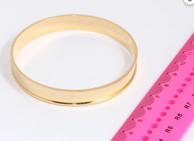 Wizard 8mm 24k Shiny Gold Plated Bangle