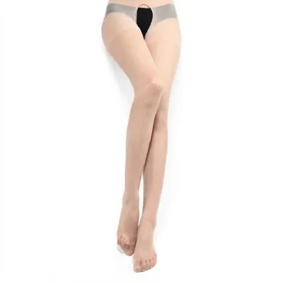 Pantyhose Silk Open Crotch Beige
