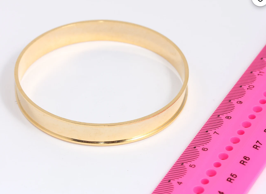 8mm 24k Shiny Gold Plated Bangle