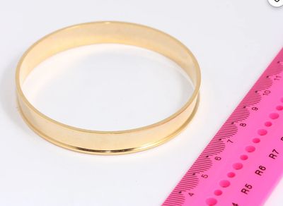 8mm 24k Shiny Gold Plated Bangle