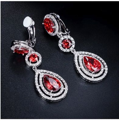 Earings Waterdrop Dangles Clipon