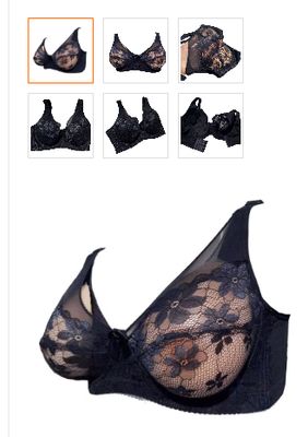 Pink 36" Laced Floral Padded Bra (S)