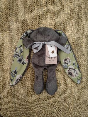 Snuggly Hoppel ( Dark grey with satin green flowers)