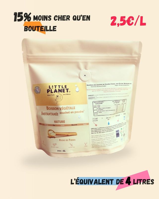 Paquet de 4 litres de horchata de chufa traditionnelle à reconstituer avec de l'eau