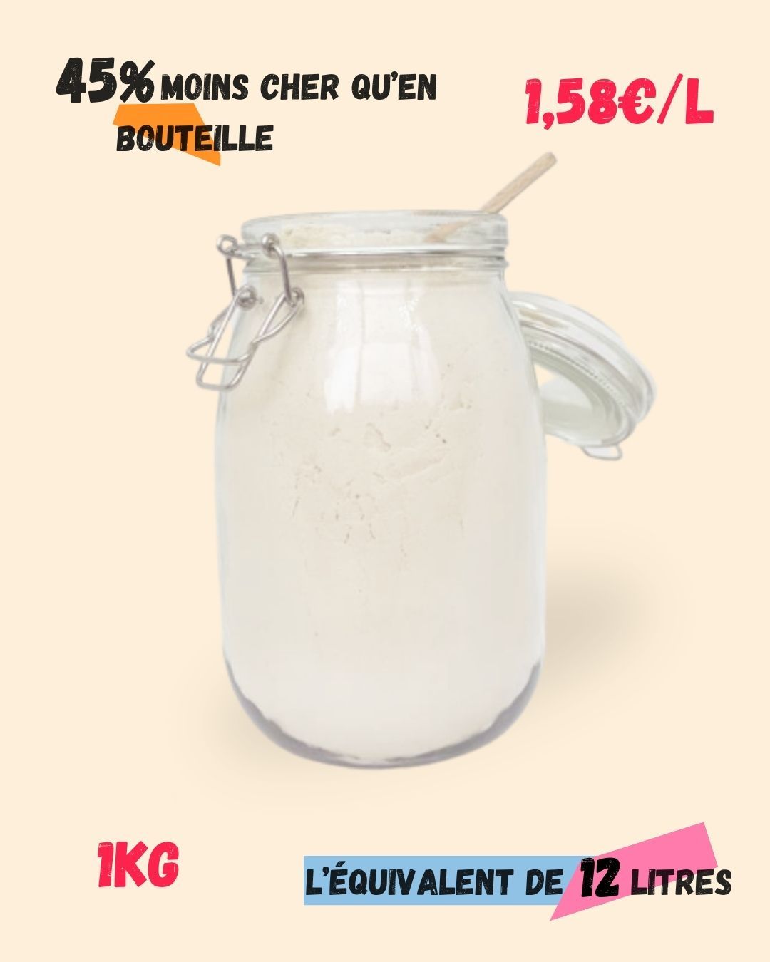 Horchata en poudre  / 1KG = 12L / Multi-recettes / ZERO DECHET / LIVRAISON GRATUITE*