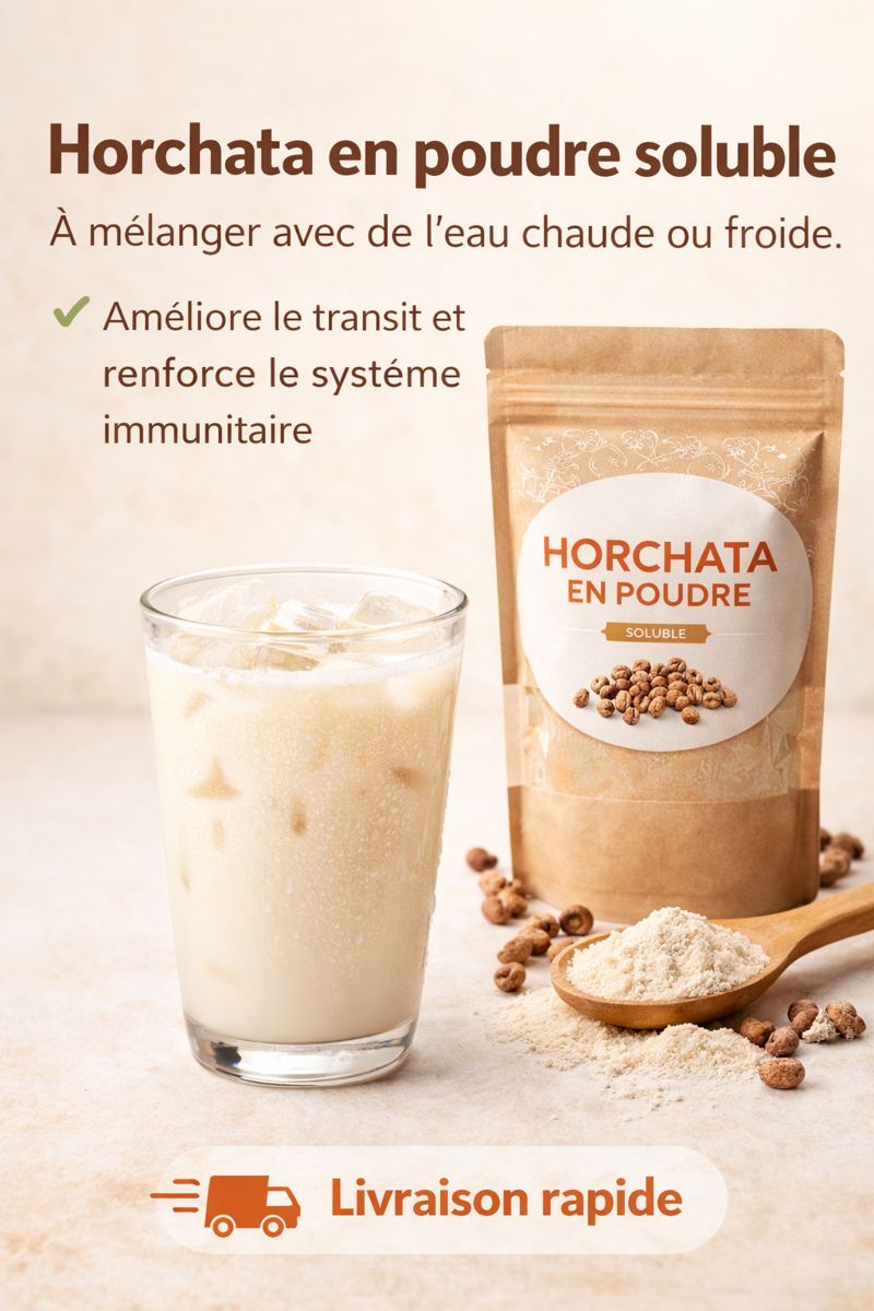 Horchata en poudre - LE PACK DÉCOUVERTE (180G) Permet de reconstituer 2 Litres de Lait végétal Frais