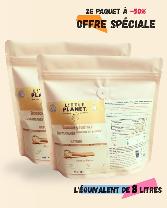 Horchata en poudre / 750G = 8L / Multi-recettes  / LOT DE 2 ECOPACKS