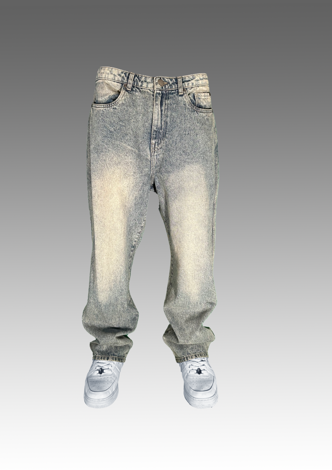BAGGY DENIM 90s light blue tinted