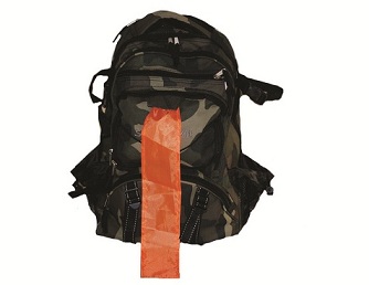 Camo Backpack w/ Orange Pull-Out Flag
