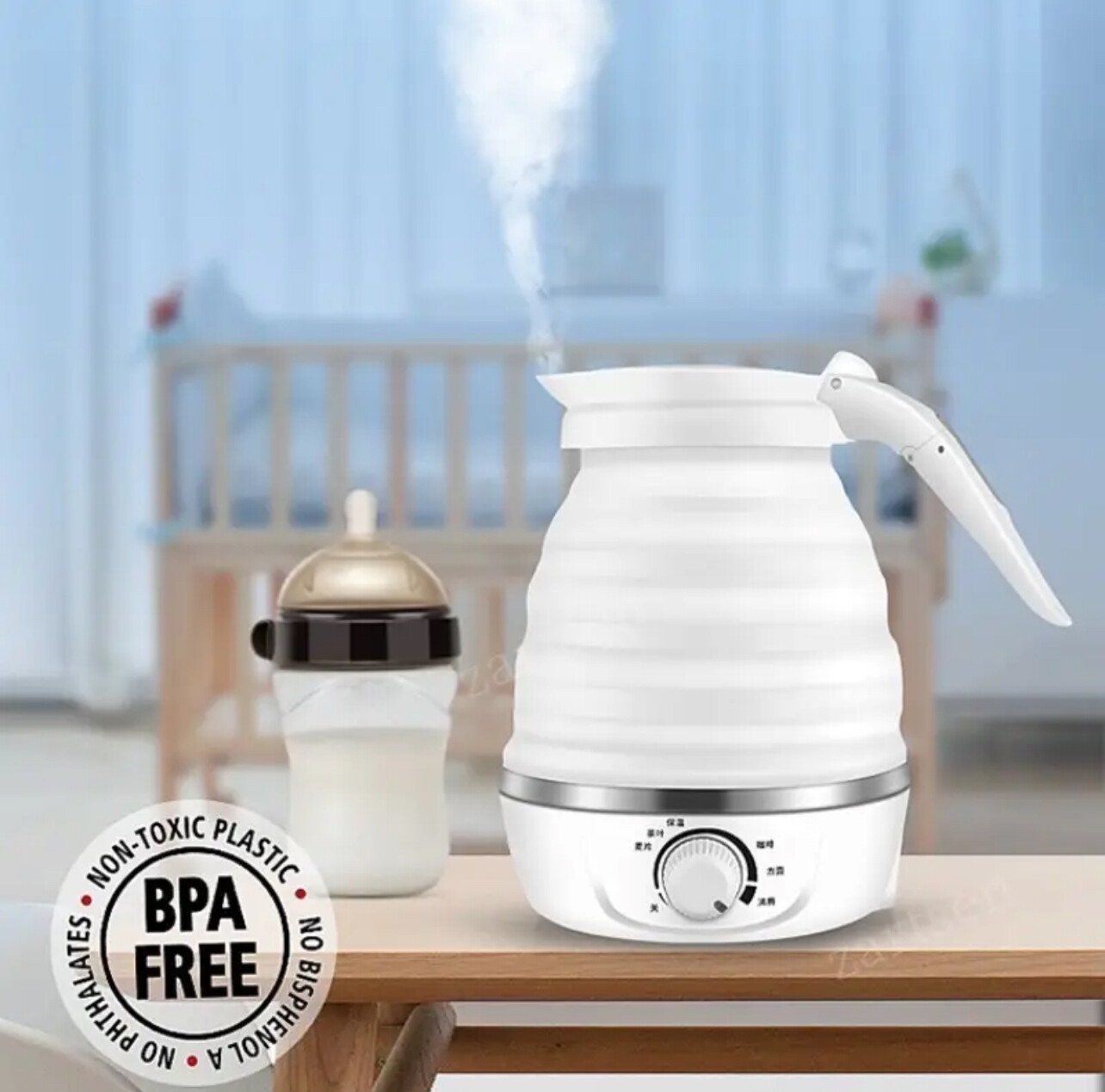 Foldable And Portable Teapot Water Heater 0.6L 600W Electric Kettle For Travel And Home Tea Pot Water Kettle Silica Gel