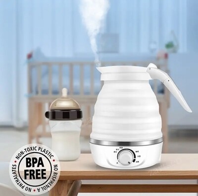 Foldable And Portable Teapot Water Heater 0.6L 600W Electric Kettle For Travel And Home Tea Pot Water Kettle Silica Gel