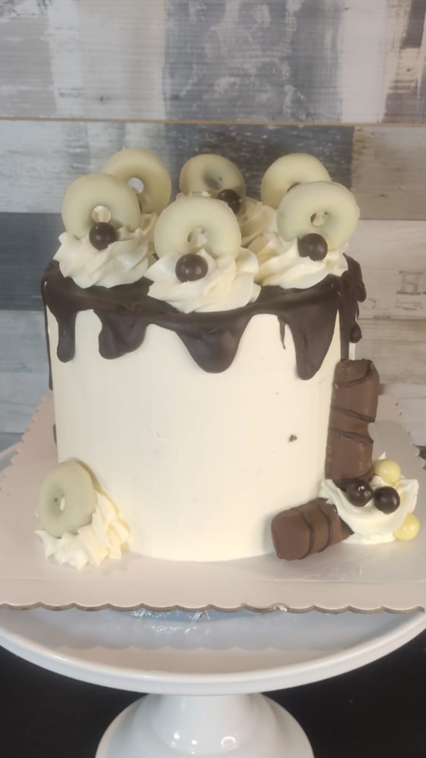 Tartas con donetes chocolate blanco