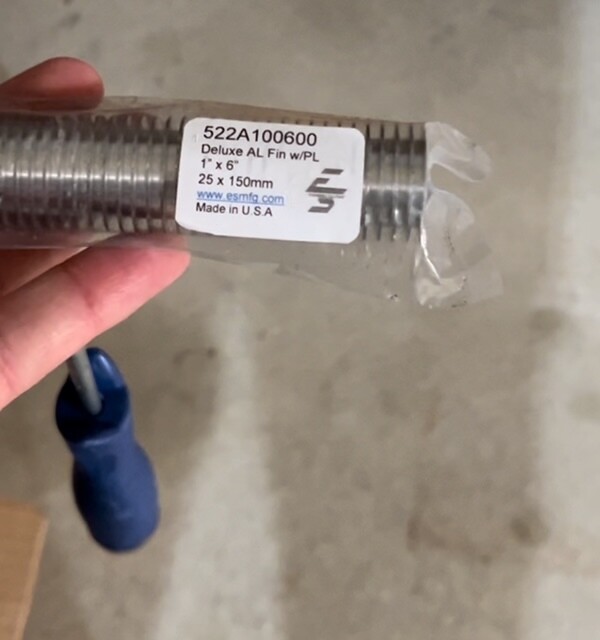 1" inch x 6" inch DELUXE ALUMINUM FIN ROLLER