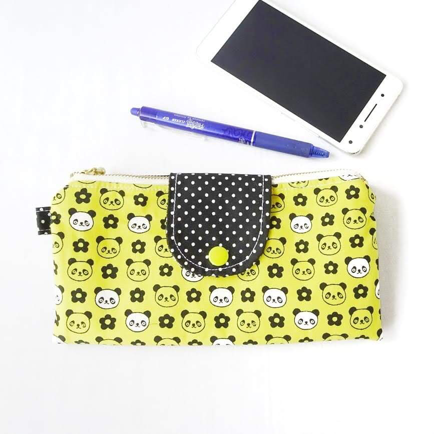 Handmade Double Zipper Wallet - Cute Panda Print