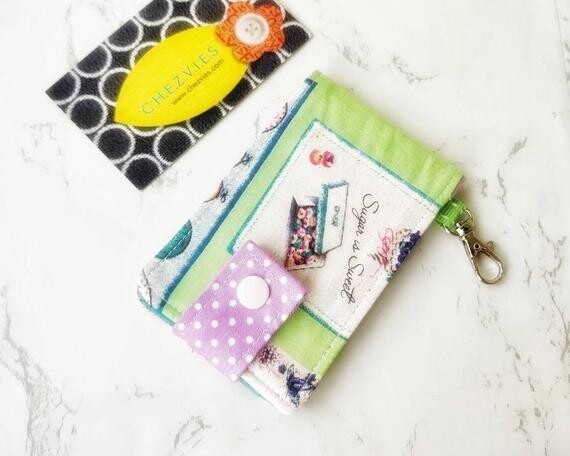 Shabby Chic Key and Card Holder Mini Wallet 
