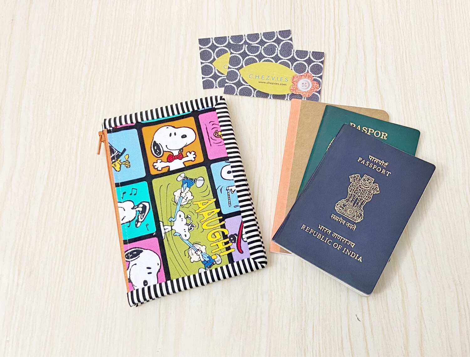 Snoopy B6 Travel Journal Passport Cover With Zipper Pocket