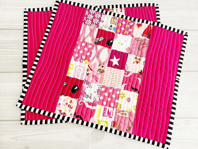 Patchwork Placemats Set Of 2 - Pink