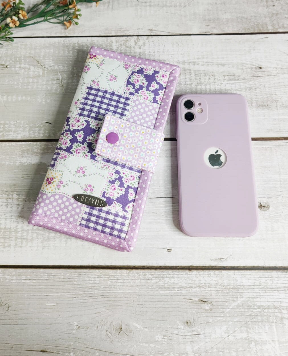 Purple Bifold Wallet - Patchwork Design
