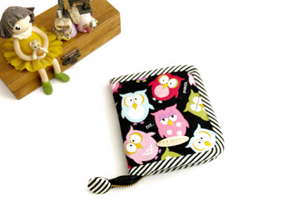 Owl  Small Zipper Wallet - Cute Wallet for Women