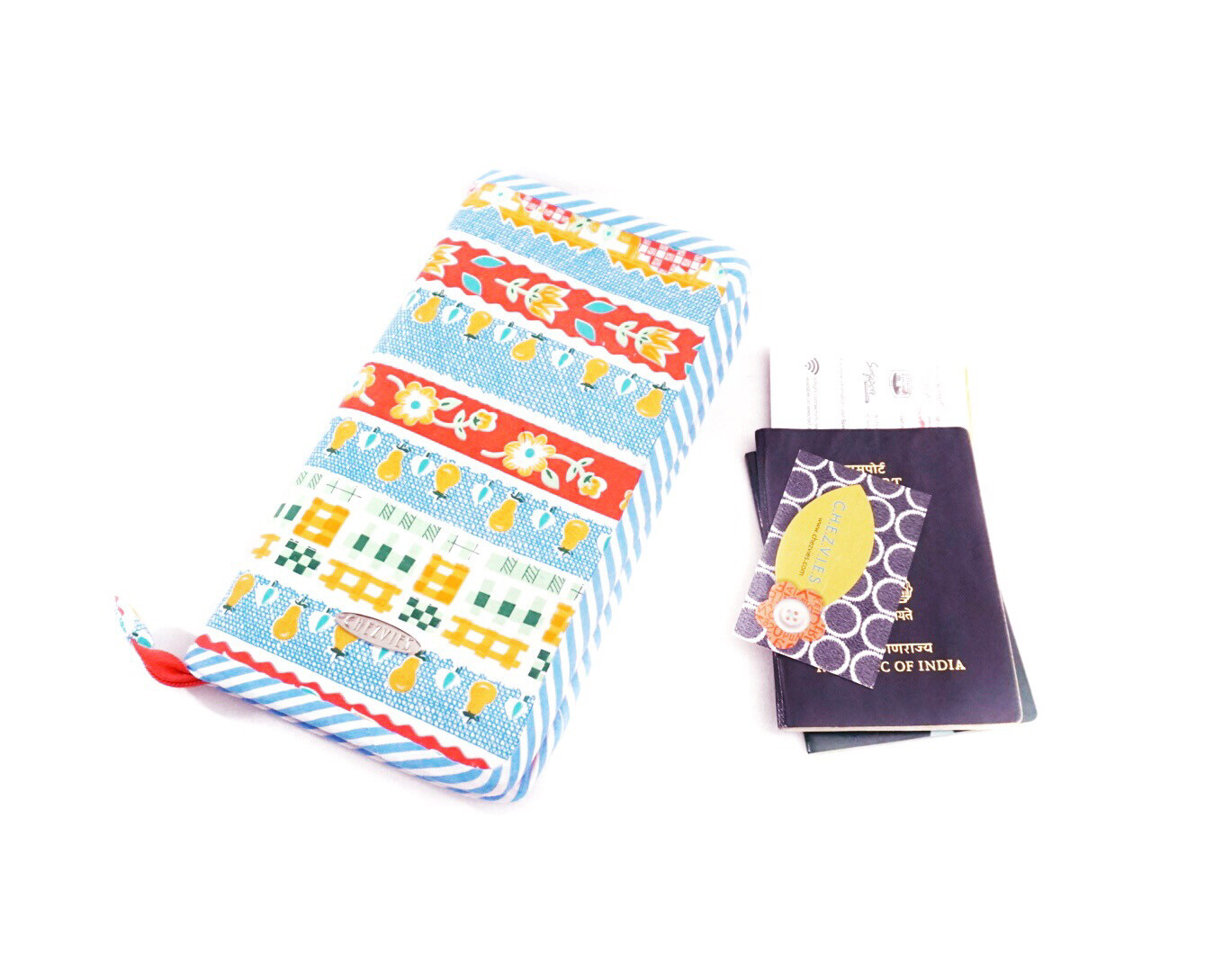 Floral Print Family Passport Holder For 6 with Zipper