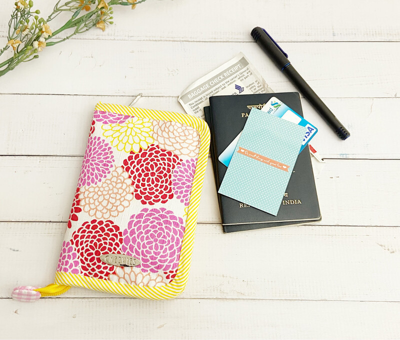 Floral Passport Cover With Zipper - Hydrangeas Flower