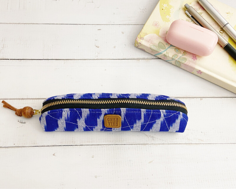 Ikat Slim Zipper Pouch Pencil Bag