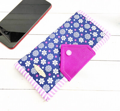 Floral Bifold Wallet for Women - Purple 