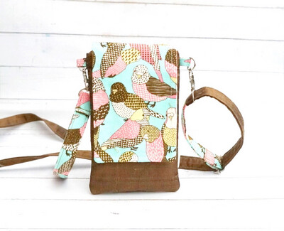 Handmade Mobile Phone Sling Bag - Owl Print